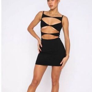 White Fox Boutique Black Strappy Mini Dress